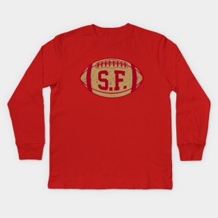 SF Retro Football - Red Kids Long Sleeve T-Shirt